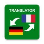 french - german translator android application logo